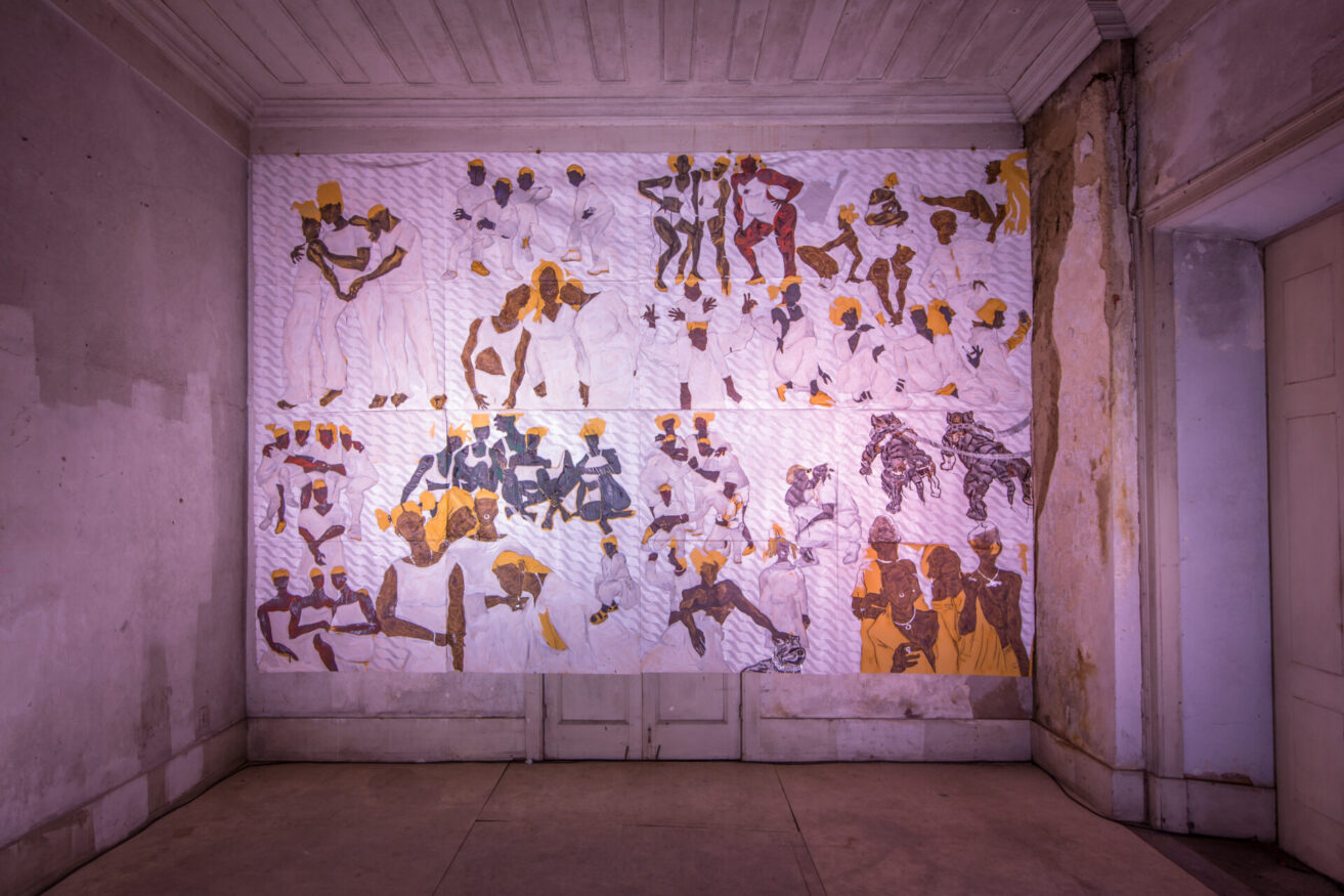  Obra(s) por Maxwell Alexandre.  Da atividade Manjar: Lucia Laguna, Mariwô, Maxwell Alexandre, Tantão. 