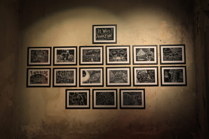  Obra(s) por Jaider Esbell.  Da atividade Manjar: Re-Conhecimento. 